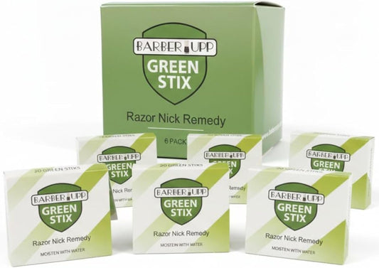 Styptic Pencil for Razor Cuts & Nicks - 6 Pack (120 Green Sticks) Instantly Stops Bleeding | Men's Shaving Essential, Disposable, Sanitary & Fragrance-Free | Perfect for Barbershops, Salons, Travel & Home