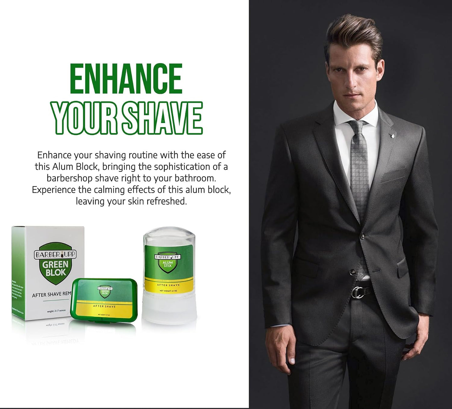 Natural Alum Block Styptic Stick - 3.5 oz / 100g, Post-Shave Essential for Men - Soothing Aftershave Care - Stops Razor Nicks & Cuts - Includes Portable Travel Case โ Combo Pack
