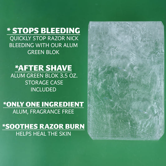 Natural Alum Block Styptic Stick - 3.5 oz / 100g, Post-Shave Essential for Men - Soothing Aftershave Care - Stops Razor Nicks & Cuts - Includes Portable Travel Case – Combo Pack