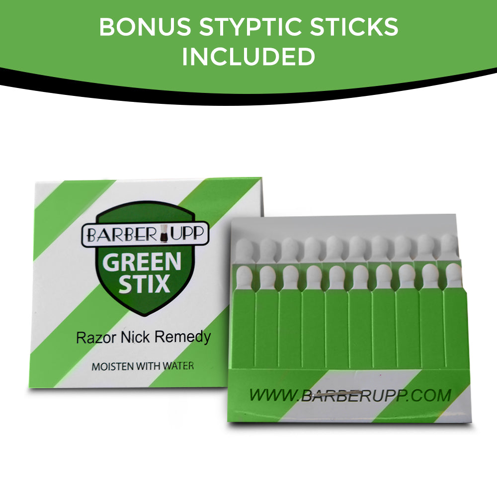 BarberUpp,Razor For Men, Long Handle (Brass) Safety Razor,Free Styptic Sticks,Astra Razor Blades Included, Single Blade Razor Perfect Addition To Your Safety Razor Kit.