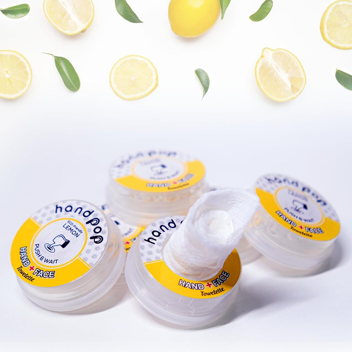 Hand Pop Travel Hand Wipes – 24 Single-Use Alcohol-Free Wet Wipes, Individually Wrapped, Lemon or Fresh Scent, Perfect for Travel, Work & Everyday Use