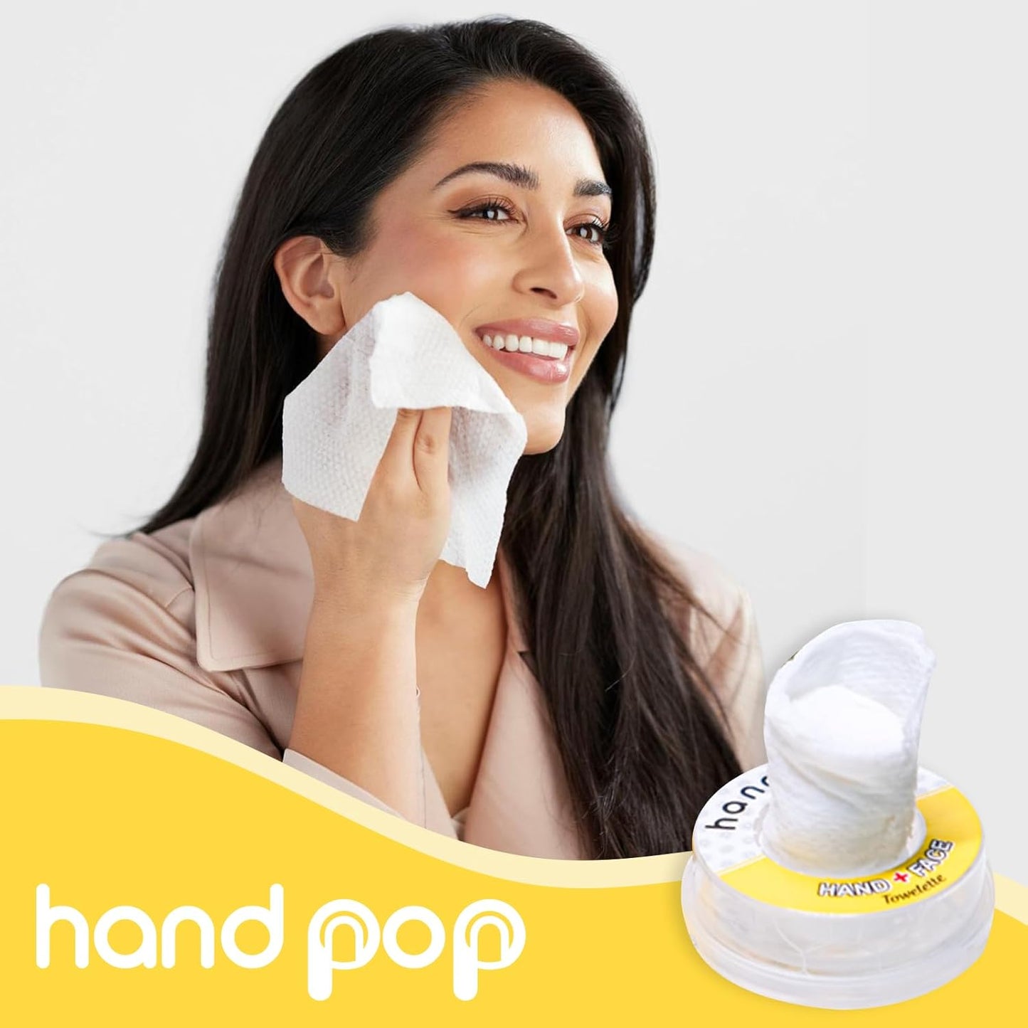 Hand Pop Travel Hand Wipes – 24 Single-Use Alcohol-Free Wet Wipes, Individually Wrapped, Lemon or Fresh Scent, Perfect for Travel, Work & Everyday Use