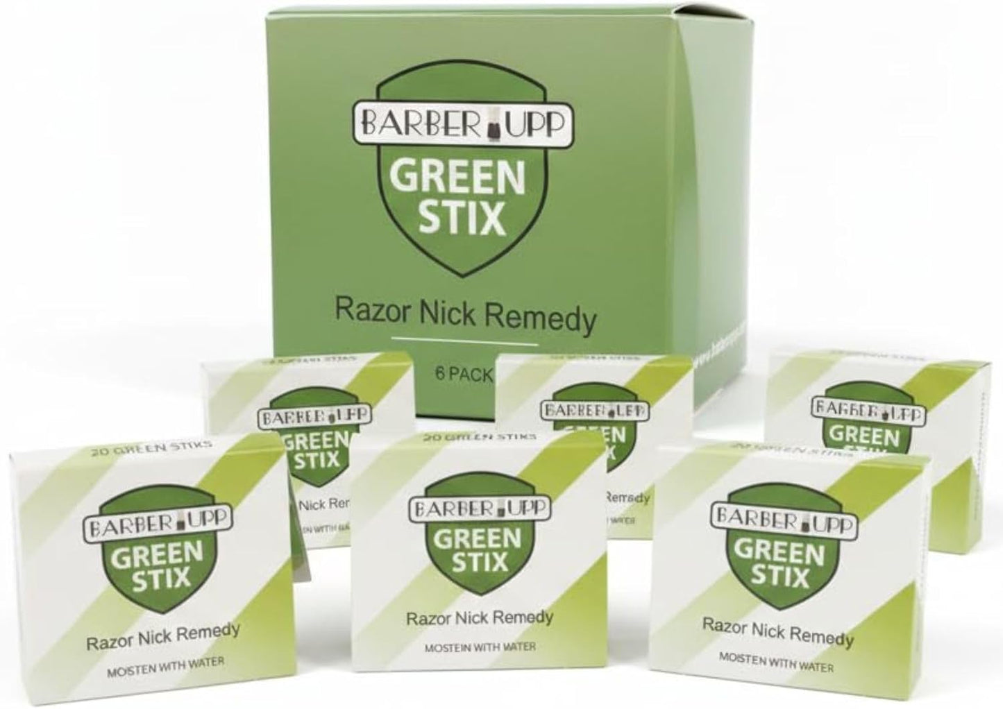 Styptic Pencil for Razor Cuts & Nicks - 6 Pack (120 Green Sticks) Instantly Stops Bleeding | Men's Shaving Essential, Disposable, Sanitary & Fragrance-Free | Perfect for Barbershops, Salons, Travel & Home