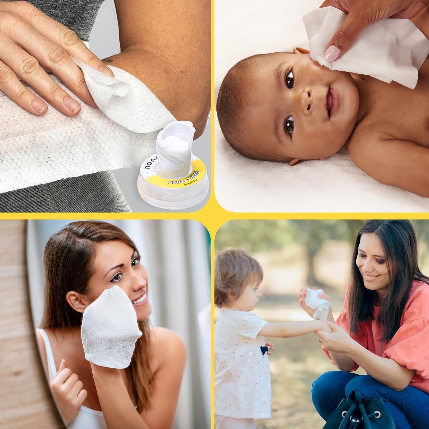Hand Pop Travel Hand Wipes – 24 Single-Use Alcohol-Free Wet Wipes, Individually Wrapped, Lemon or Fresh Scent, Perfect for Travel, Work & Everyday Use