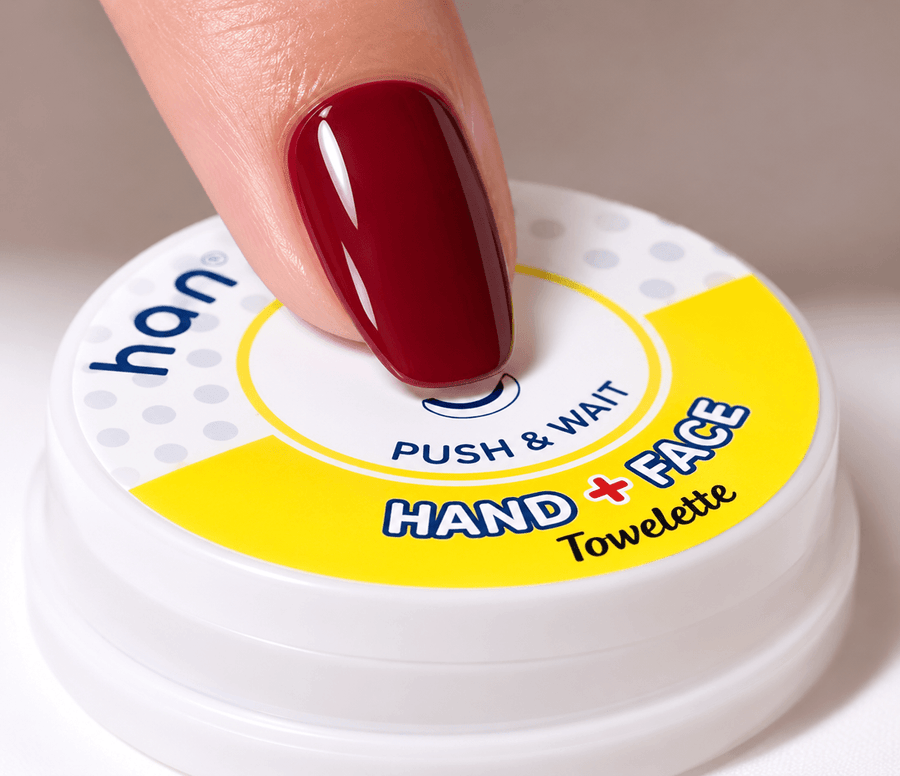Non pre-moistened hand wipes